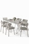 Hanah Home Axton Juego de Mesa y Sillas de 7 Piezas Blanco y Gris